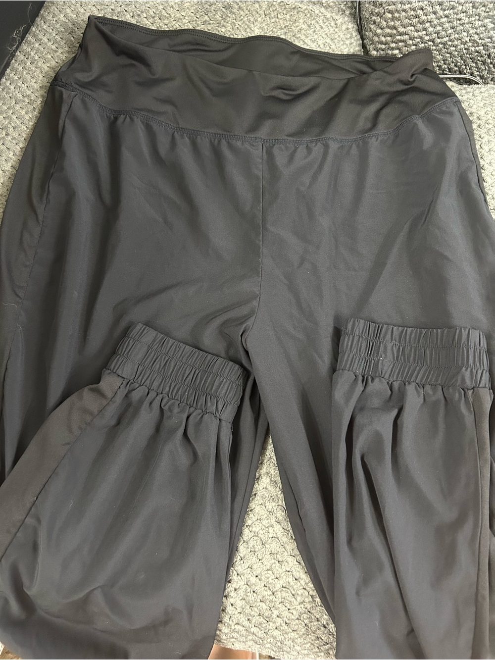 Black Athletic joggers with Ruched Cuffs